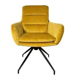 Fauteuil de table pivotant en velours moutarde (lot de 2) PALERME