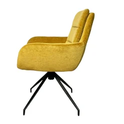 Fauteuil de table pivotant en velours moutarde (lot de 2) PALERME