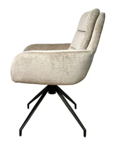 Fauteuil de table pivotant en velours taupe (lot de 2) PALERME