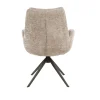 Fauteuil de table pivotant en tissu chenille sable (x2) TAJ