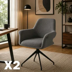 Fauteuil de table pivotant gris foncé (x2) AUREN