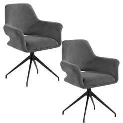 Fauteuil de table pivotant gris foncé (x2) AUREN