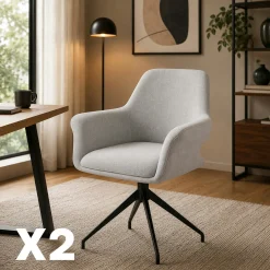 Fauteuil de table pivotant gris clair (x2) AUREN