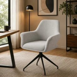 Fauteuil de table pivotant gris clair (x2) AUREN