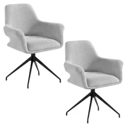 Fauteuil de table pivotant gris clair (x2) AUREN