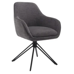 Fauteuil de table pivotant gris foncé à poignée (lot de 2) CORTINA