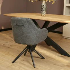 Fauteuil de table pivotant gris foncé à poignée (lot de 2) CORTINA