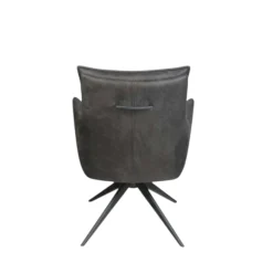 Fauteuil de table pivotant gris foncé à poignée (lot de 2) LOMBARDIE