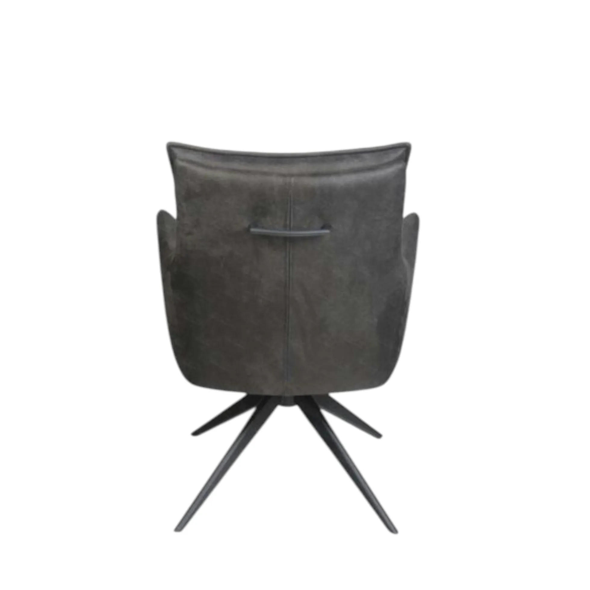 Fauteuil de table pivotant gris foncé à poignée (lot de 2) LOMBARDIE