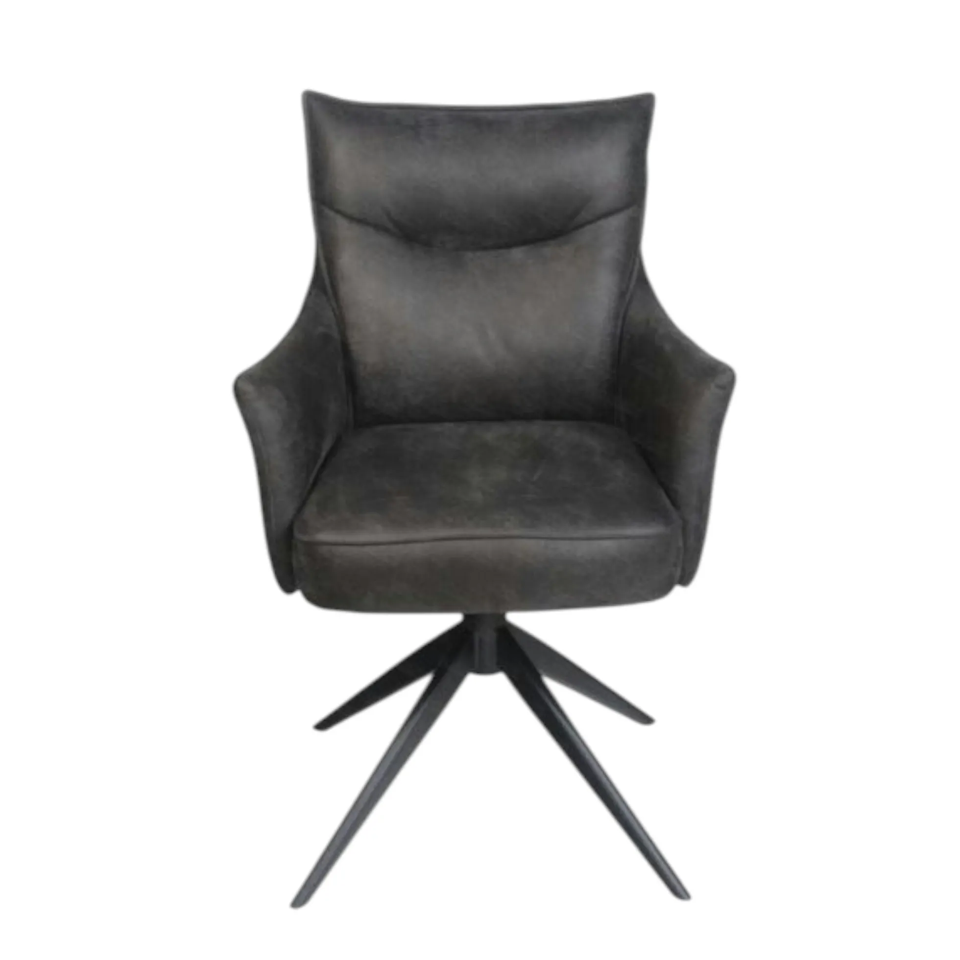 Fauteuil de table pivotant gris foncé à poignée (lot de 2) LOMBARDIE