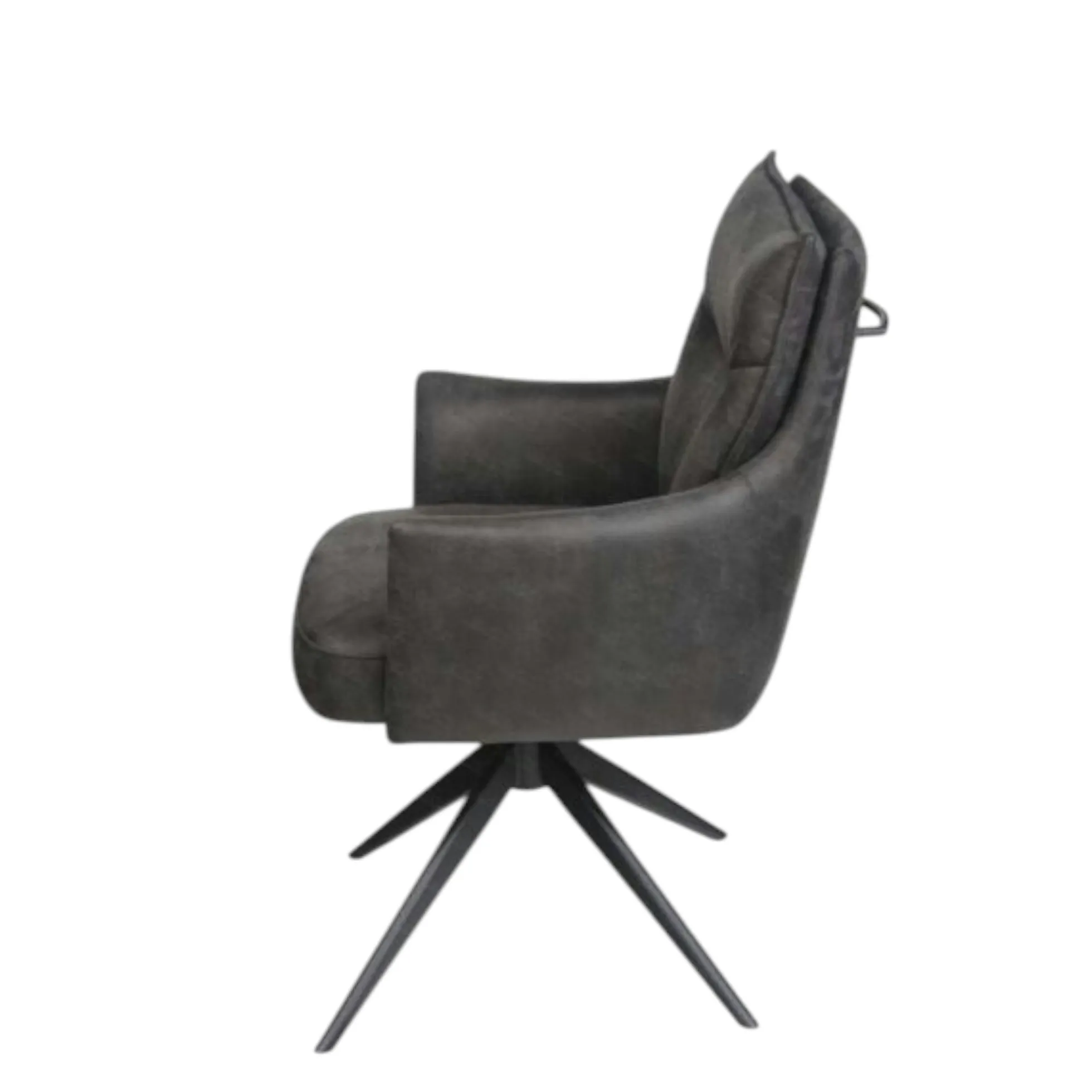 Fauteuil de table pivotant gris foncé à poignée (lot de 2) LOMBARDIE