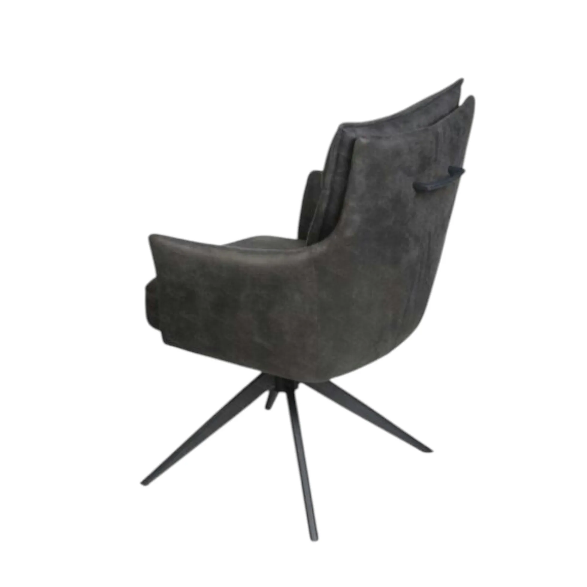 Fauteuil de table pivotant gris foncé à poignée (lot de 2) LOMBARDIE
