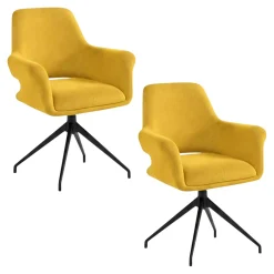 Fauteuil de table pivotant moutarde (x2) AUREN