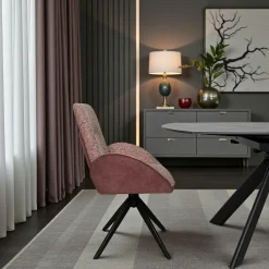Fauteuil de table pivotant prune, bi-matière (lot de 2) AGADE