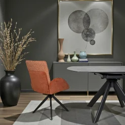 Fauteuil de table pivotant rouille, bi-matière (lot de 2) AGADE