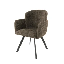 Fauteuil de table pivotant taupe texturé (lot de 2) CREEK