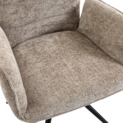 Fauteuil de table pivotant taupe en tissu texturé (x2) RIVANO