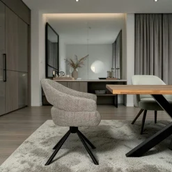 Fauteuil de table pivotant taupe à dos ouvert (lot de 2) IENA