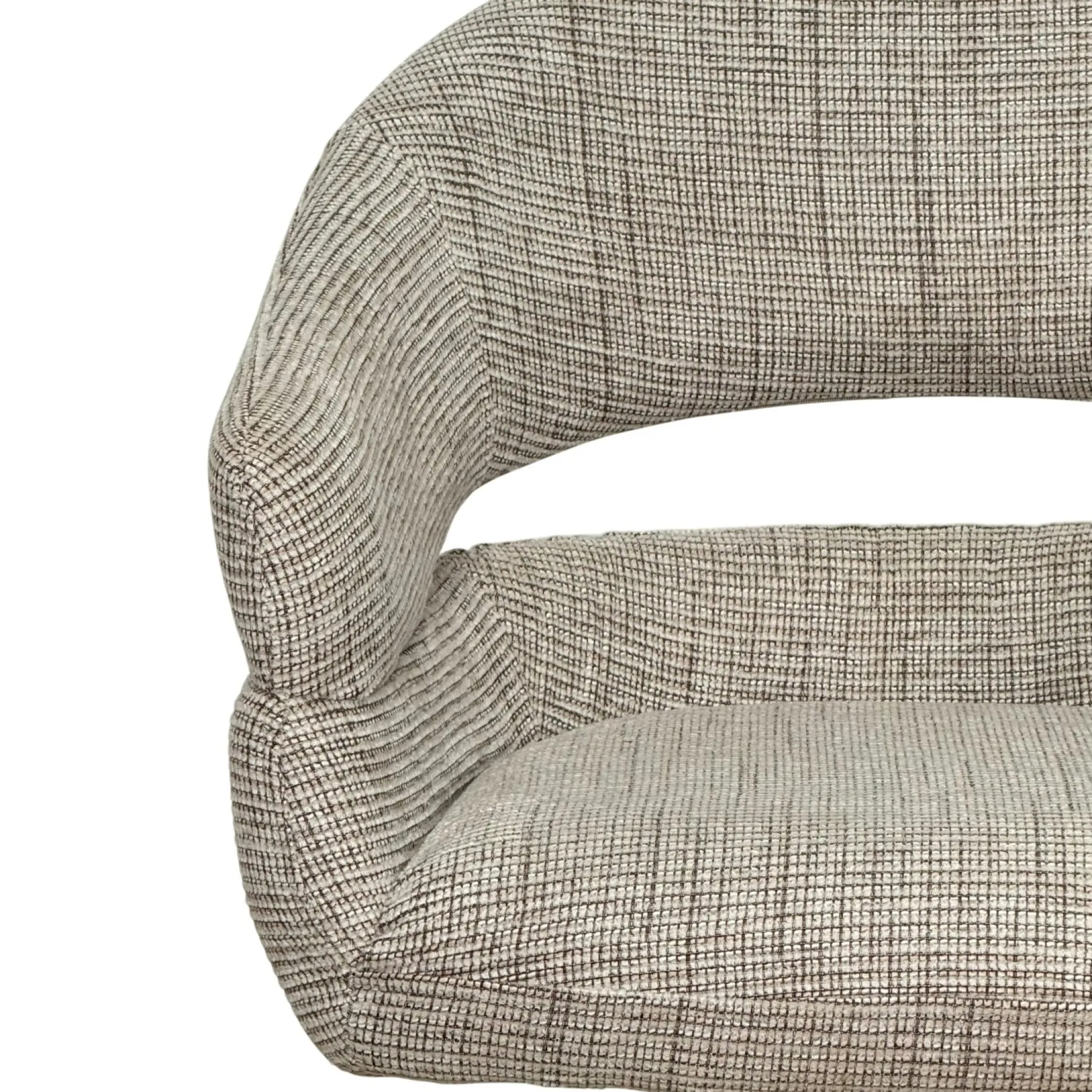 Fauteuil de table pivotant taupe à dos ouvert (lot de 2) IENA