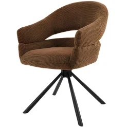 Fauteuil de table pivotant terracotta à dos ouvert (lot de 2) IENA