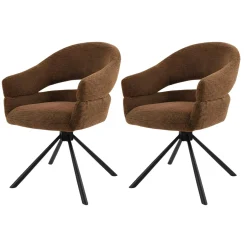 Fauteuil de table pivotant terracotta à dos ouvert (lot de 2) IENA