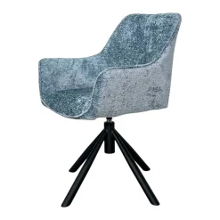 Fauteuil de table pivotant tissu bleu (lot de 2) IENA