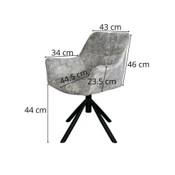 Fauteuil de table pivotant tissu bleu (lot de 2) IENA