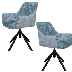 Fauteuil de table pivotant tissu bleu (lot de 2) IENA