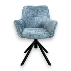 Fauteuil de table pivotant tissu bleu (lot de 2) IENA