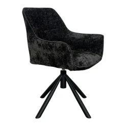 Fauteuil de table pivotant tissu noir (lot de 2) IENA