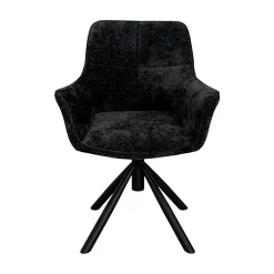 Fauteuil de table pivotant tissu noir (lot de 2) IENA