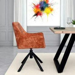 Fauteuil de table pivotant tissu terracotta (lot de 2) IENA