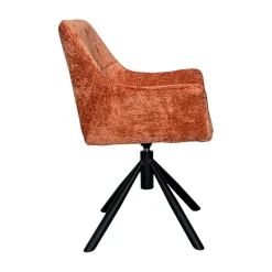 Fauteuil de table pivotant tissu terracotta (lot de 2) IENA