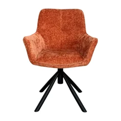 Fauteuil de table pivotant tissu terracotta (lot de 2) IENA