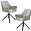 Fauteuil de table pivotant tissu gris (lot de 2) IENA