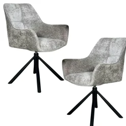 Fauteuil de table pivotant tissu gris (lot de 2) IENA