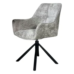 Fauteuil de table pivotant tissu gris (lot de 2) IENA
