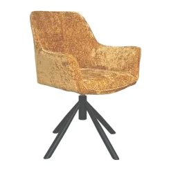 Fauteuil de table pivotant tissu moutarde (lot de 2) IENA