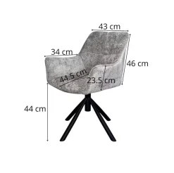 Fauteuil de table pivotant tissu moutarde (lot de 2) IENA