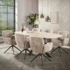 Fauteuil de table pivotant tissu chenille sable (x2) ASCOLI