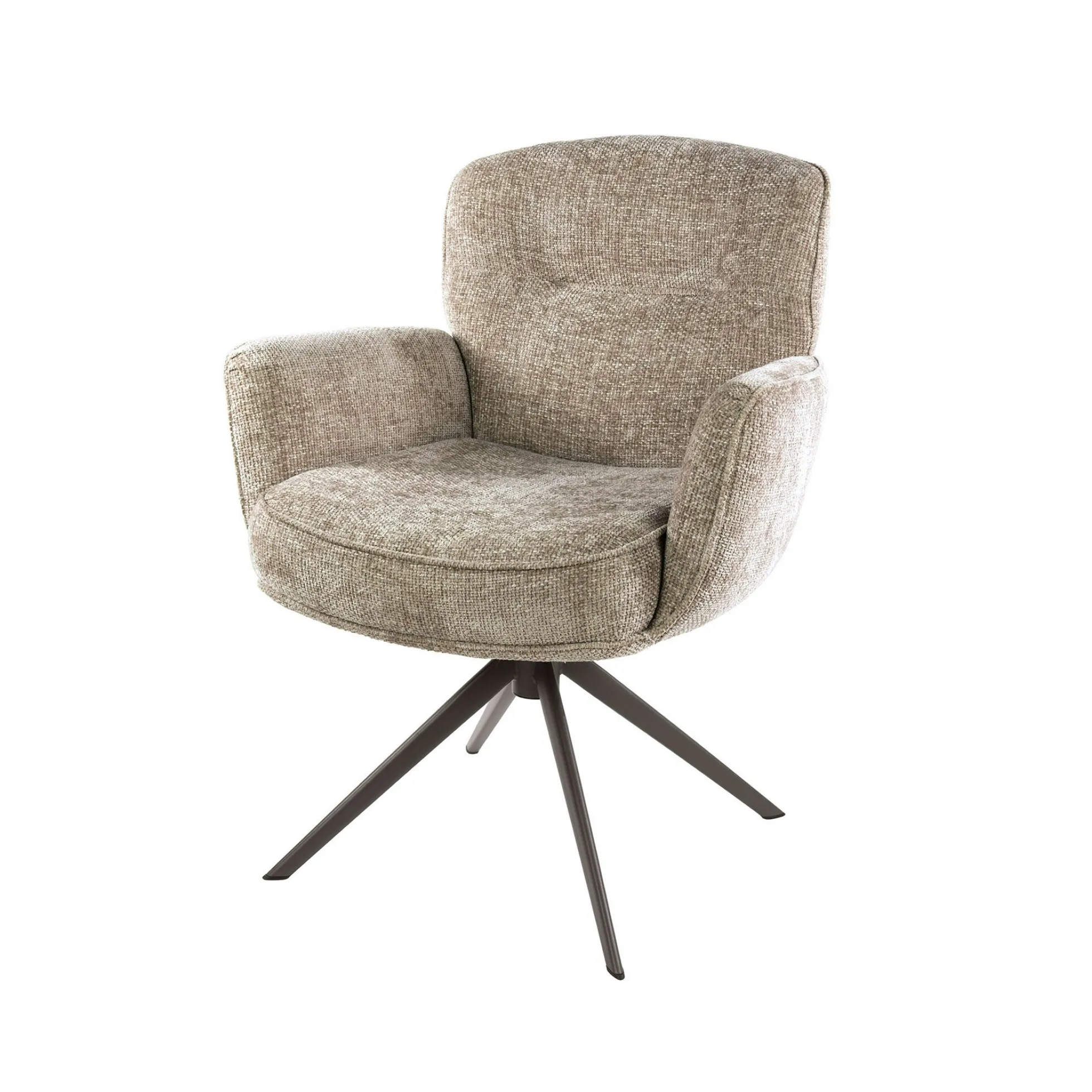 Fauteuil de table pivotant tissu chenille sable (x2) ASCOLI
