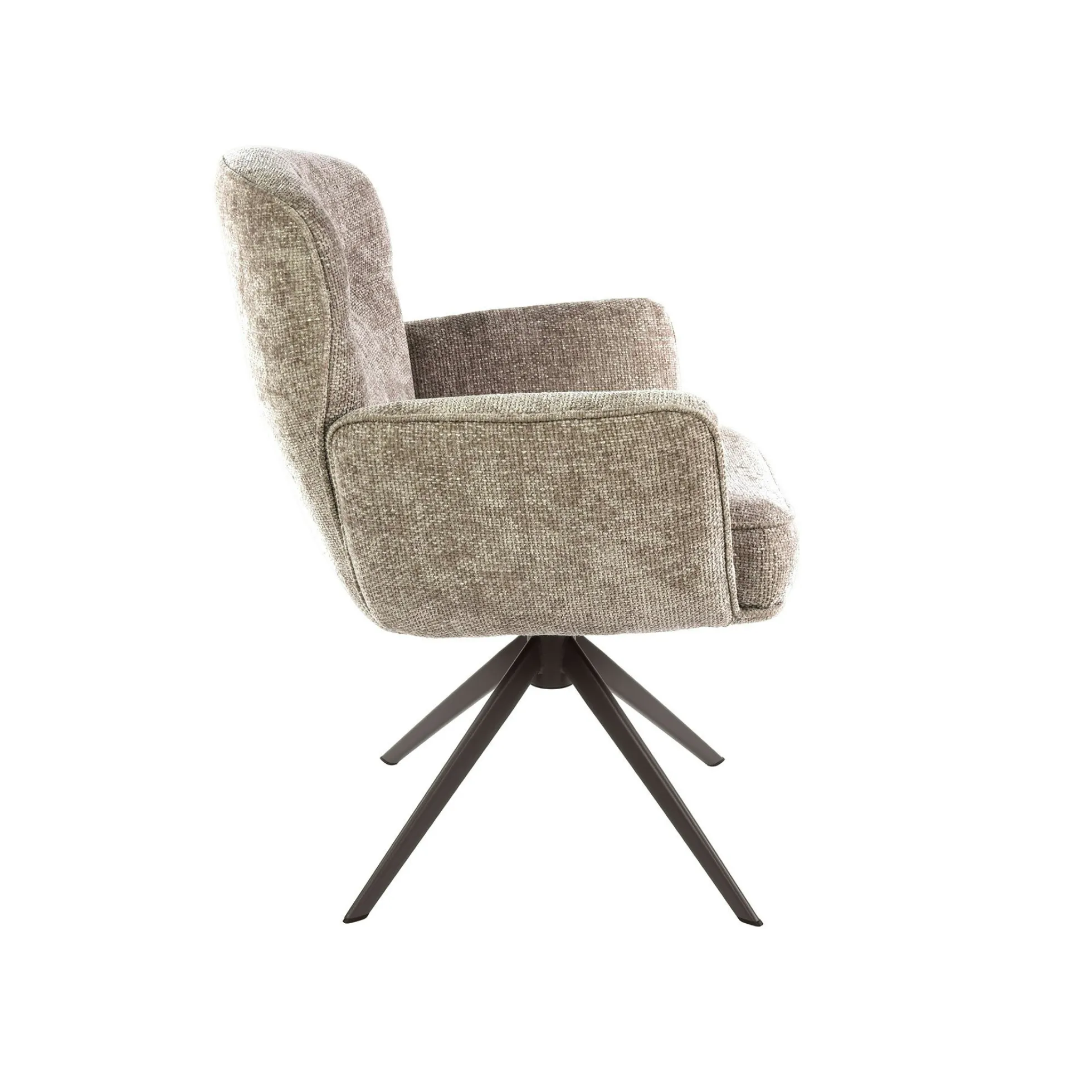 Fauteuil de table pivotant tissu chenille sable (x2) ASCOLI