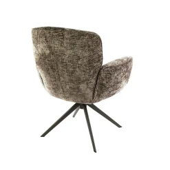 Fauteuil de table pivotant tissu chenille brun chaud (x2) ASCOLI