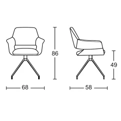 Fauteuil de table pivotant vert (x2) AUREN