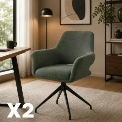 Fauteuil de table pivotant vert (x2) AUREN