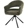 Fauteuil de table pivotant vert à dos ouvert (lot de 2) IENA