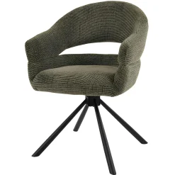 Fauteuil de table pivotant vert à dos ouvert (lot de 2) IENA