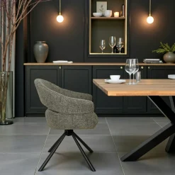 Fauteuil de table pivotant vert à dos ouvert (lot de 2) IENA