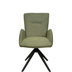 Fauteuil de table pivotant vert, bi-matière (lot de 2) AGADE