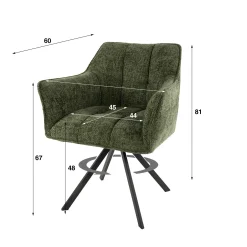 Fauteuil de table pivotant vert chiné (lot de 2) MELBOURNE